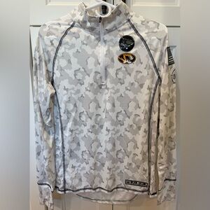 Mizzou Tigers White and Gray Camo Quarter-Zip Pullover OHT Colosseum Veterans